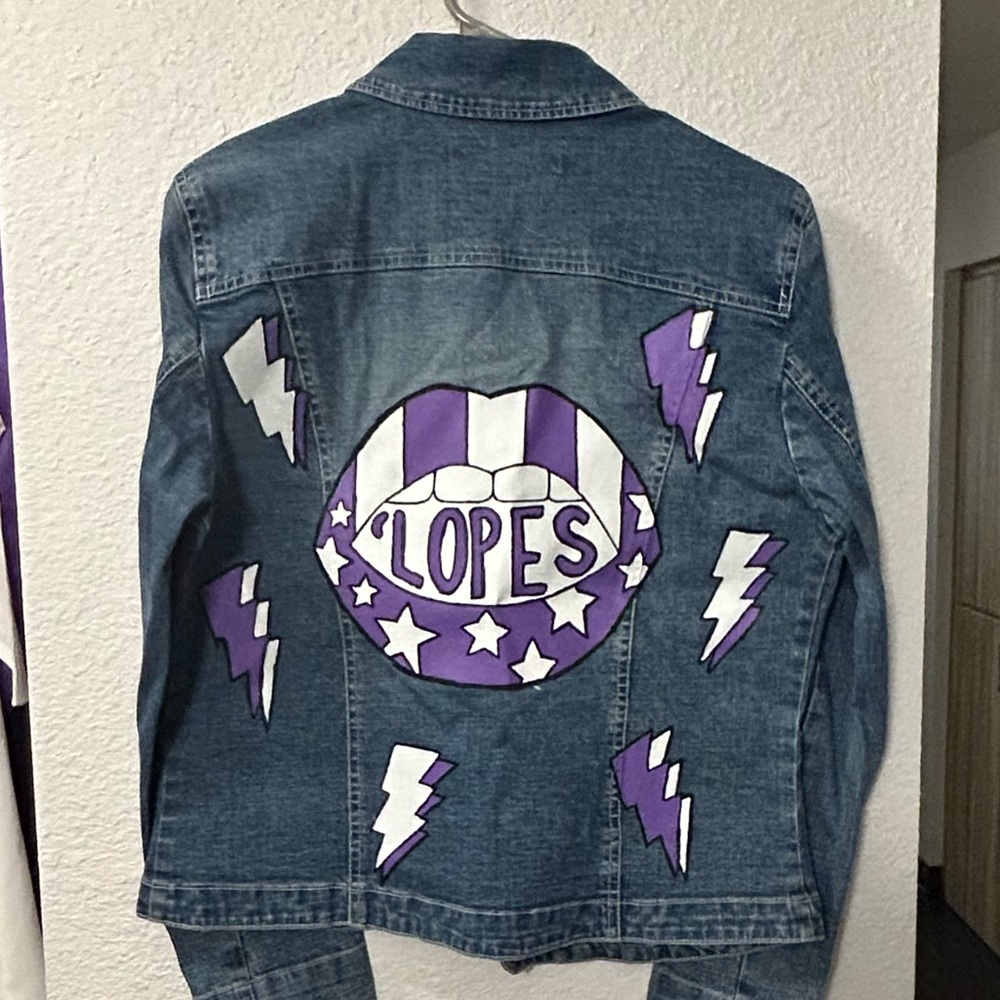Custom painted GCU denim jacket